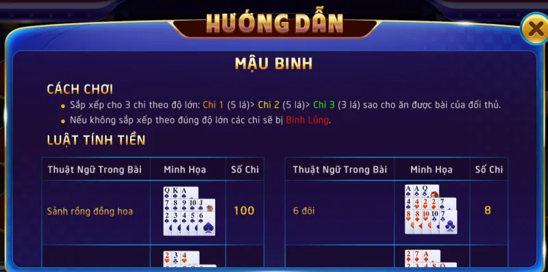 Luật chơi bài Mậu Binh đổi thưởng tại cổng game W88 phù hợp với mọi người chơi