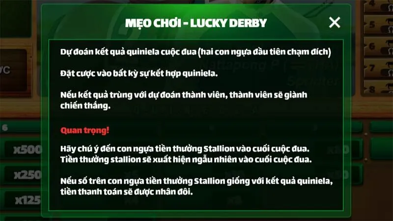 Luật chơi Mini game Đua ngựa đơn giản, người mới có thể tham gia ngay từ lần tiếp xúc đầu tiên